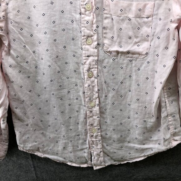 Abercrombie & Fitch 100% Linen Long Sleeve Shirt Mens XS Pink Button Down - Picture 4 of 8